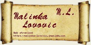 Malinka Lovović vizit kartica